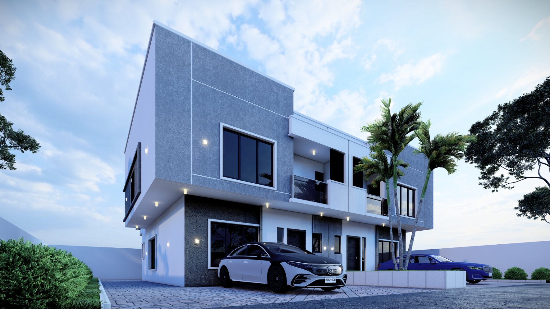 4-bedroom semi-detached duplex render